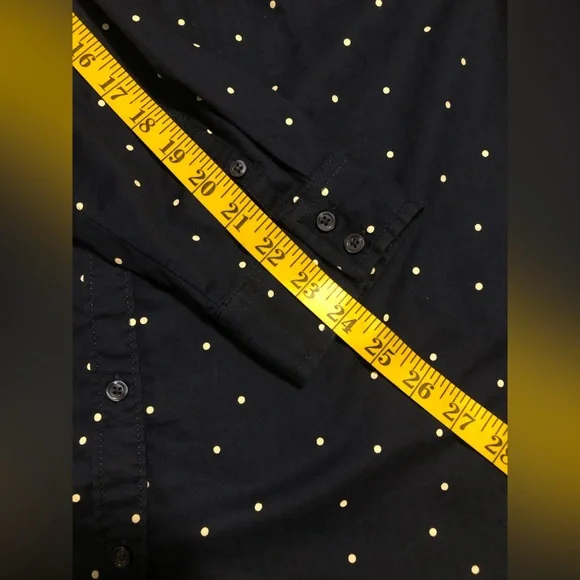 St. John’s Bay, XL, blue & white polka dot button up blouse - Picture 8 of 13